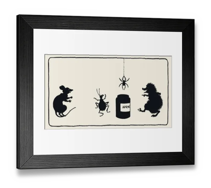 Framed Print : Tickety Tock - Silhouette illustration Framed Print : Tickety Tock - Silhouette illustration