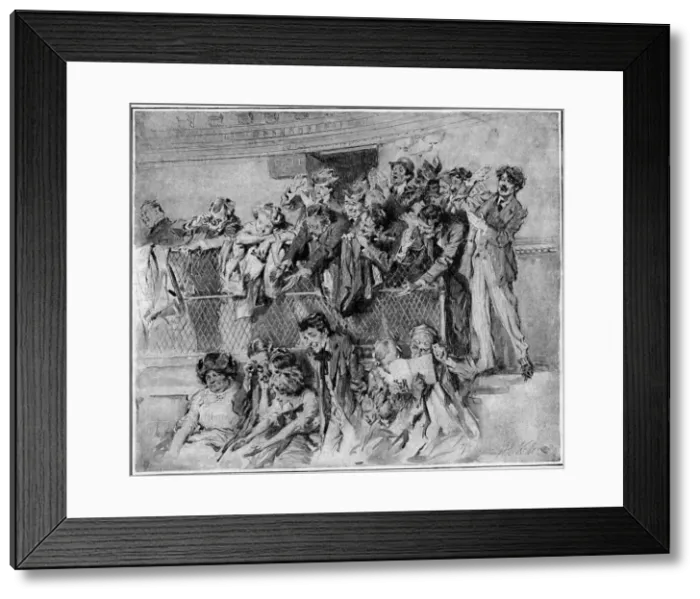 Framed Print : Toscanini conducts, the audience admires Framed Print : Toscanini conducts, the audience admires
