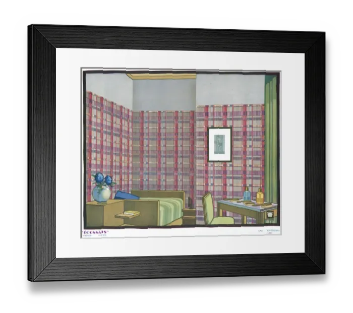 Framed Print : Wallpaper designs shown in a sample interior Framed Print : Wallpaper designs shown in a sample interior