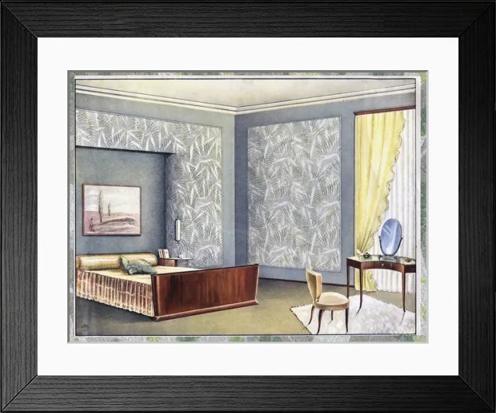 Framed Print : Wallpaper designs shown in a sample interior Framed Print : Wallpaper designs shown in a sample interior