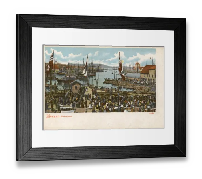 Framed Print : Norway - Bergen - Fish Market Framed Print : Norway - Bergen - Fish Market