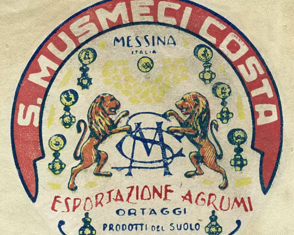 Fruit Label --s Musmeci Costa, Messina, Sicily