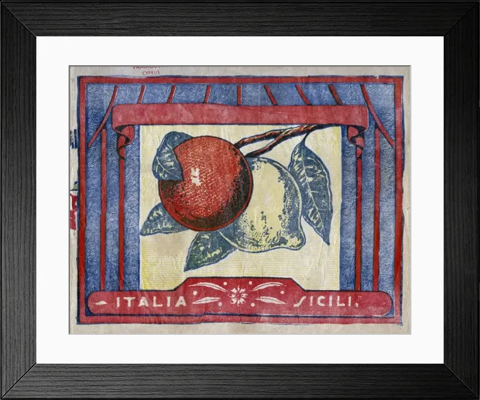 Framed Print : Fruit Label -- oranges and lemons Framed Print : Fruit Label -- oranges and lemons