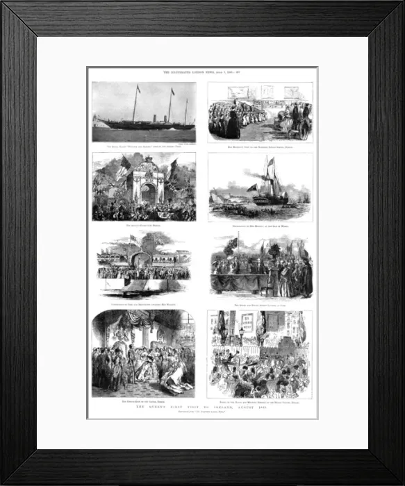 Framed Print : The Royal Visit to Ireland, 1849 - various scenes Framed Print : The Royal Visit to Ireland, 1849 - various scenes