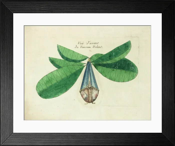 Framed Print : Imaginary view of a flying machine Framed Print : Imaginary view of a flying machine