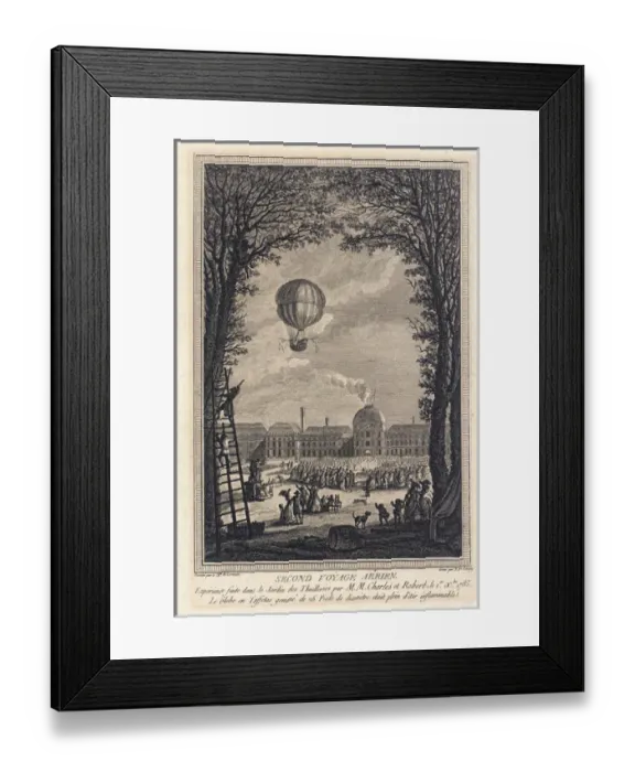 Framed Print : Balloon ascent from the Tuilieries Gardens, Paris Framed Print : Balloon ascent from the Tuilieries Gardens, Paris