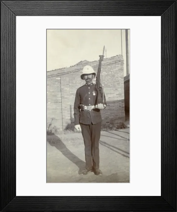 Framed Print : British guard in Peking, China Framed Print : British guard in Peking, China
