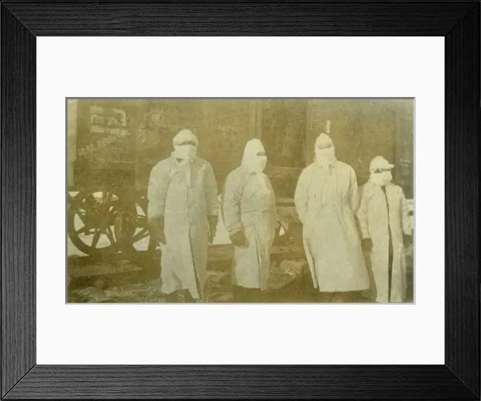 Framed Print : Medical orderlies during plague outbreak Framed Print : Medical orderlies during plague outbreak