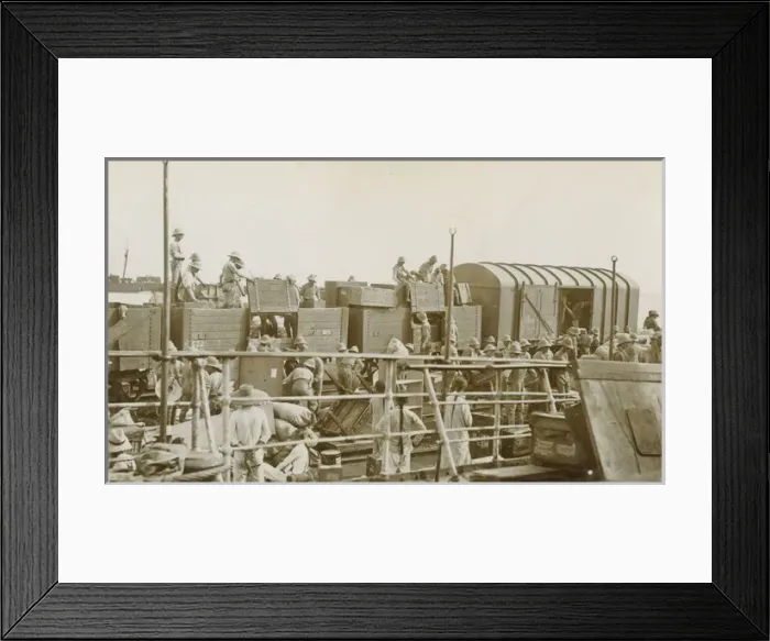 Framed Print : Embarkation of Inniskilling Fusiliers Framed Print : Embarkation of Inniskilling Fusiliers