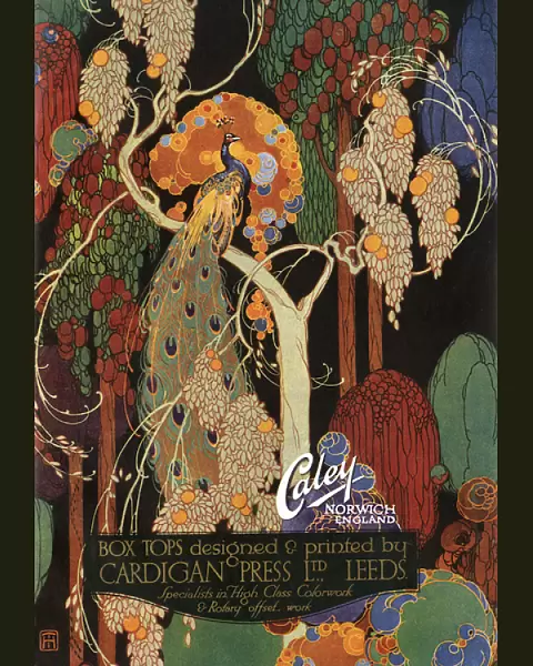 A colourful artwork promoting A. J. Caley Limited