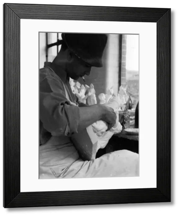 Framed Print : 1930s Making Plaster Figurine Framed Print : 1930s Making Plaster Figurine