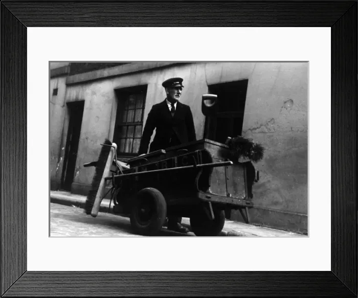 Framed Print : Dustman and Cart Framed Print : Dustman and Cart