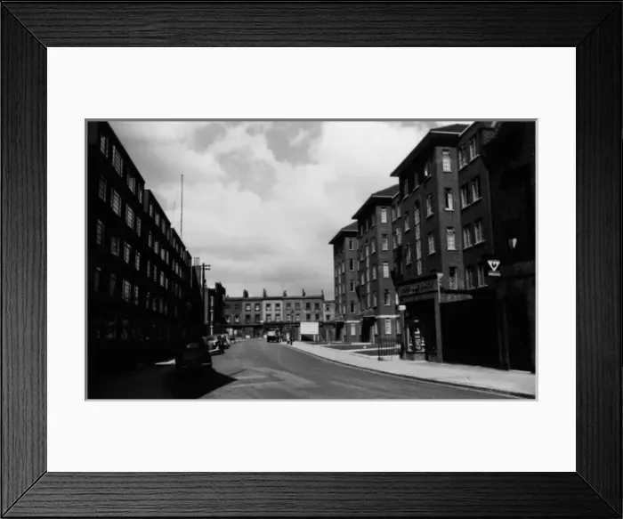 Framed Print : New Blocks of Flats with Off Licence Framed Print : New Blocks of Flats with Off Licence