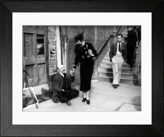 Framed Print : Lady giving beggar money Framed Print : Lady giving beggar money