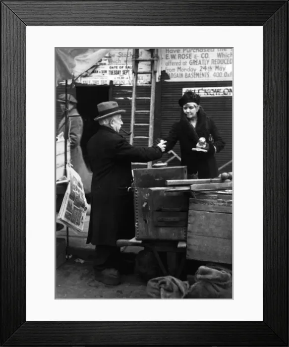 Framed Print : Sale of Roast Chestnuts on Street Framed Print : Sale of Roast Chestnuts on Street