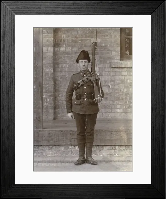 Framed Print : Soldier with rifle and bayonet Framed Print : Soldier with rifle and bayonet