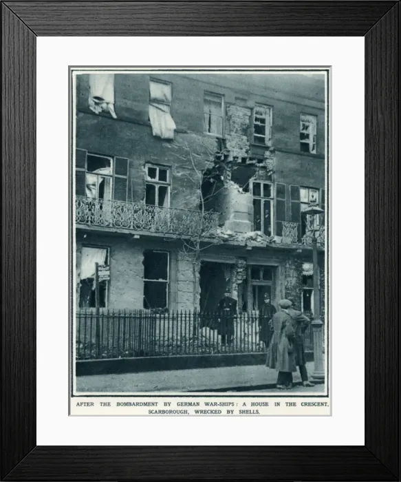 Framed Print : Bombarded by German war-ship 1914 Framed Print : Bombarded by German war-ship 1914
