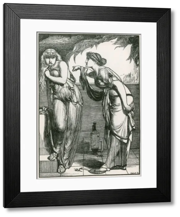 Framed Print : Helen and Cassandra by Frederick Sandyss Framed Print : Helen and Cassandra by Frederick Sandyss