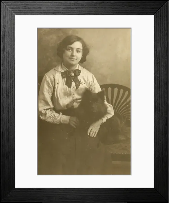 Framed Print : Woman with dog Framed Print : Woman with dog