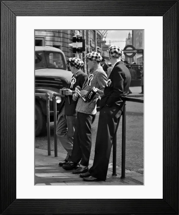 Framed Print : Football supporters on a London street Framed Print : Football supporters on a London street
