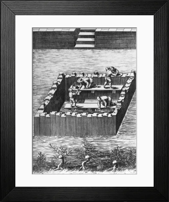 Framed Print : Building a Caisson Framed Print : Building a Caisson