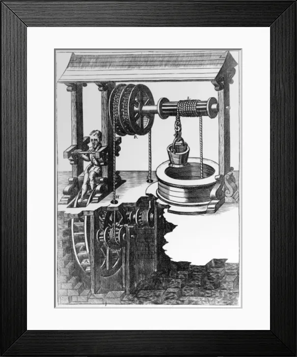 Framed Print : Pedal powered well Framed Print : Pedal powered well