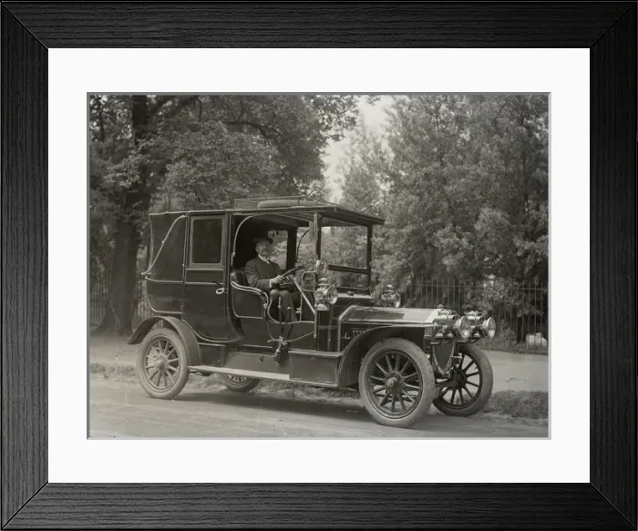Framed Print : Man at the wheel of a car Framed Print : Man at the wheel of a car