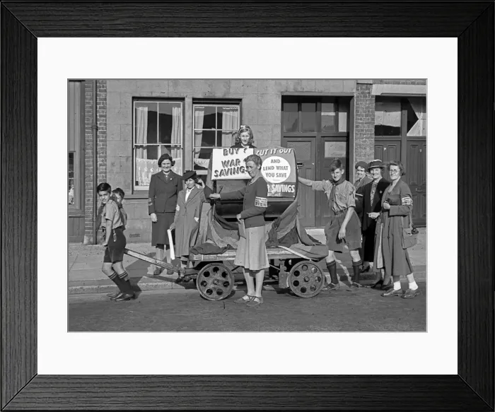 Framed Print : People collecting for War Savings Framed Print : People collecting for War Savings