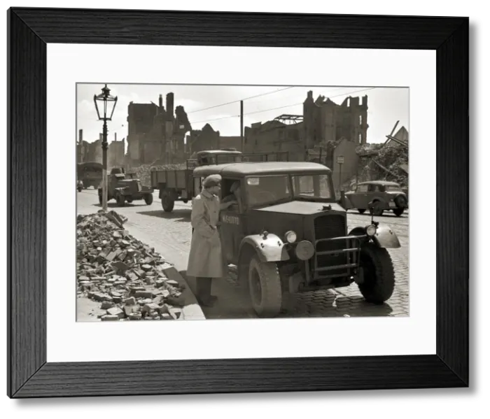 Framed Print : Bomb damaged street during WW2 Framed Print : Bomb damaged street during WW2