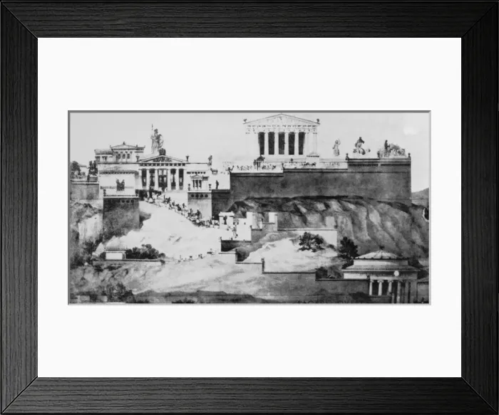 Framed Print : Conjectural restoration of the Acropolis, Athens, Greece Framed Print : Conjectural restoration of the Acropolis, Athens, Greece