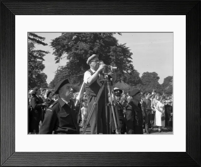 Framed Print : People in a park, with cine camera Framed Print : People in a park, with cine camera