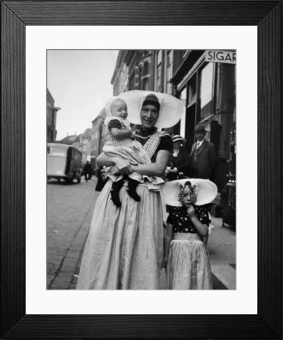 Framed Print : Woman and children in traditional dress, Holland Framed Print : Woman and children in traditional dress, Holland