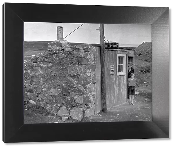 Man and boy, Timsgarry Post Office, Isle of Lewis