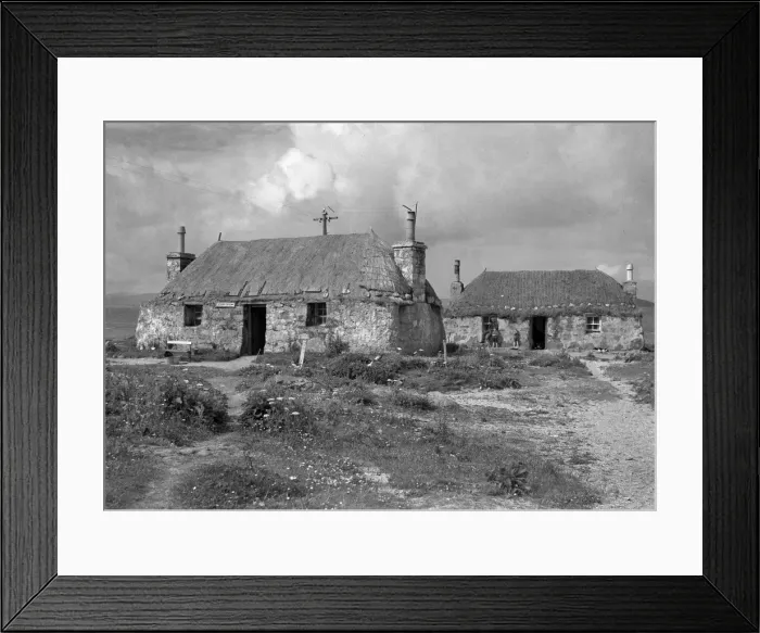 Framed Print : Cottage buildings in remote landscape Framed Print : Cottage buildings in remote landscape