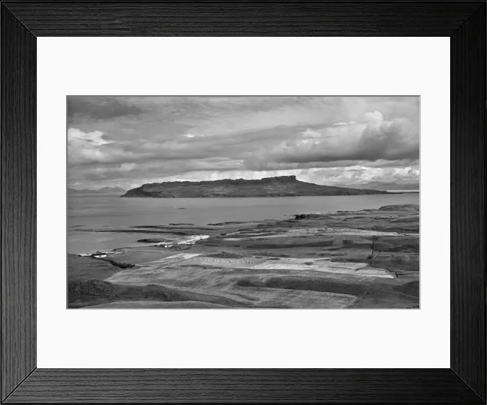 Framed Print : View of Eigg from Ben Airean, Scotland Framed Print : View of Eigg from Ben Airean, Scotland