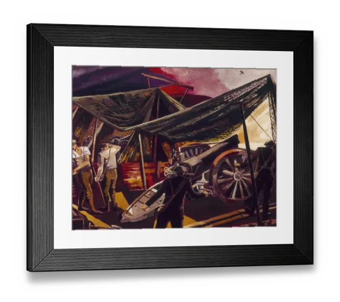 Framed Print : Firing a Howitzer, Western Front, WW1 Framed Print : Firing a Howitzer, Western Front, WW1