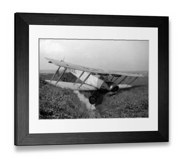 Framed Print : Biplane in a ditch Framed Print : Biplane in a ditch