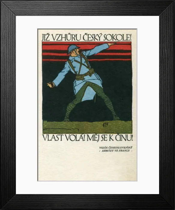 Framed Print : Postcard, Czechoslovak Recruiting Office, WW1 Framed Print : Postcard, Czechoslovak Recruiting Office, WW1