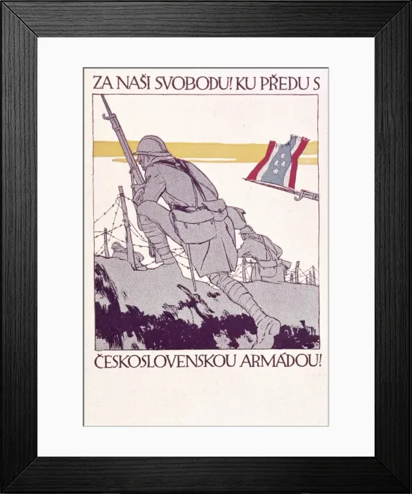 Framed Print : Poster, Czechoslovak Recruiting Office, WW1 Framed Print : Poster, Czechoslovak Recruiting Office, WW1