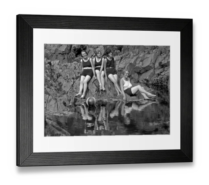 Framed Print : Four women in swimsuits Framed Print : Four women in swimsuits