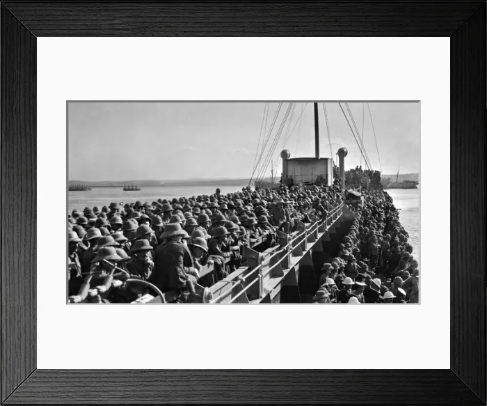 Framed Print : Military men on board ship Framed Print : Military men on board ship