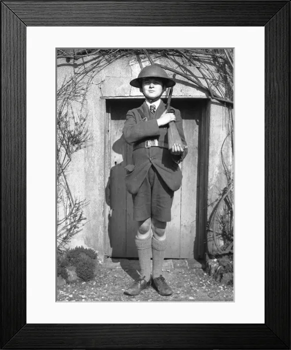 Framed Print : Boy on sentry duty Framed Print : Boy on sentry duty
