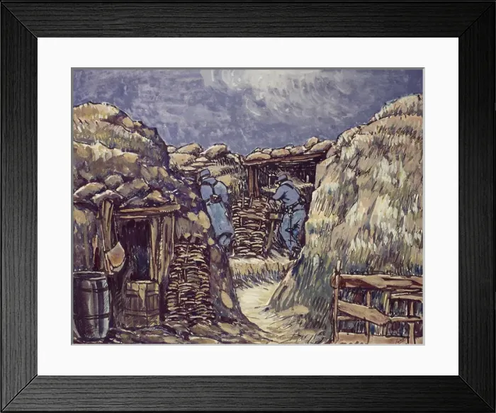 Framed Print : French soldiers in trench, Vailly, France, WW1 Framed Print : French soldiers in trench, Vailly, France, WW1