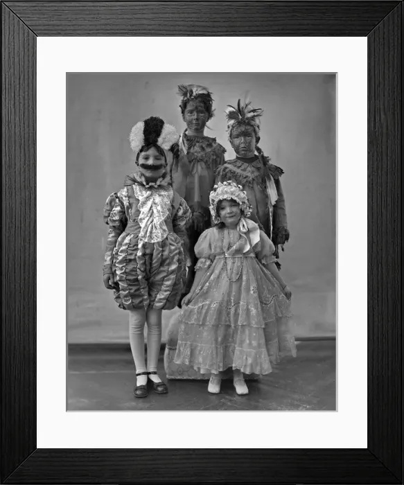 Framed Print : Four children in fancy dress Framed Print : Four children in fancy dress