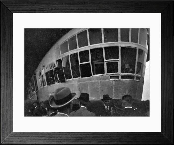 Framed Print : People in and around the Graf Zeppelin airship Framed Print : People in and around the Graf Zeppelin airship
