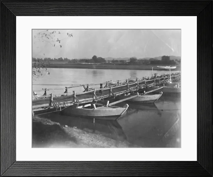 Framed Print : Bailey bridge across a river, India Framed Print : Bailey bridge across a river, India
