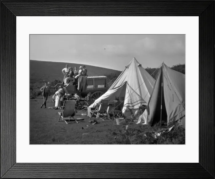 Framed Print : People with vehicle and tents Framed Print : People with vehicle and tents