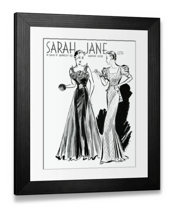 Framed Print : Two evening gowns by Sarah Jane 1936 Framed Print : Two evening gowns by Sarah Jane 1936