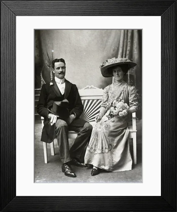 Framed Print : Couple in formal wedding photo Framed Print : Couple in formal wedding photo