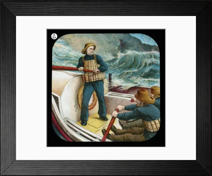 Framed Print : Lifeboat men in a rough sea Framed Print : Lifeboat men in a rough sea